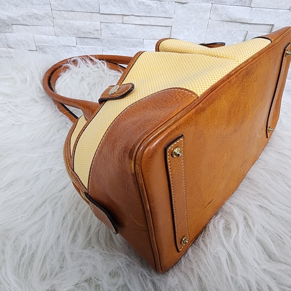 Canvas and Leather Double Zipper Satchel - Picture 12 of 16